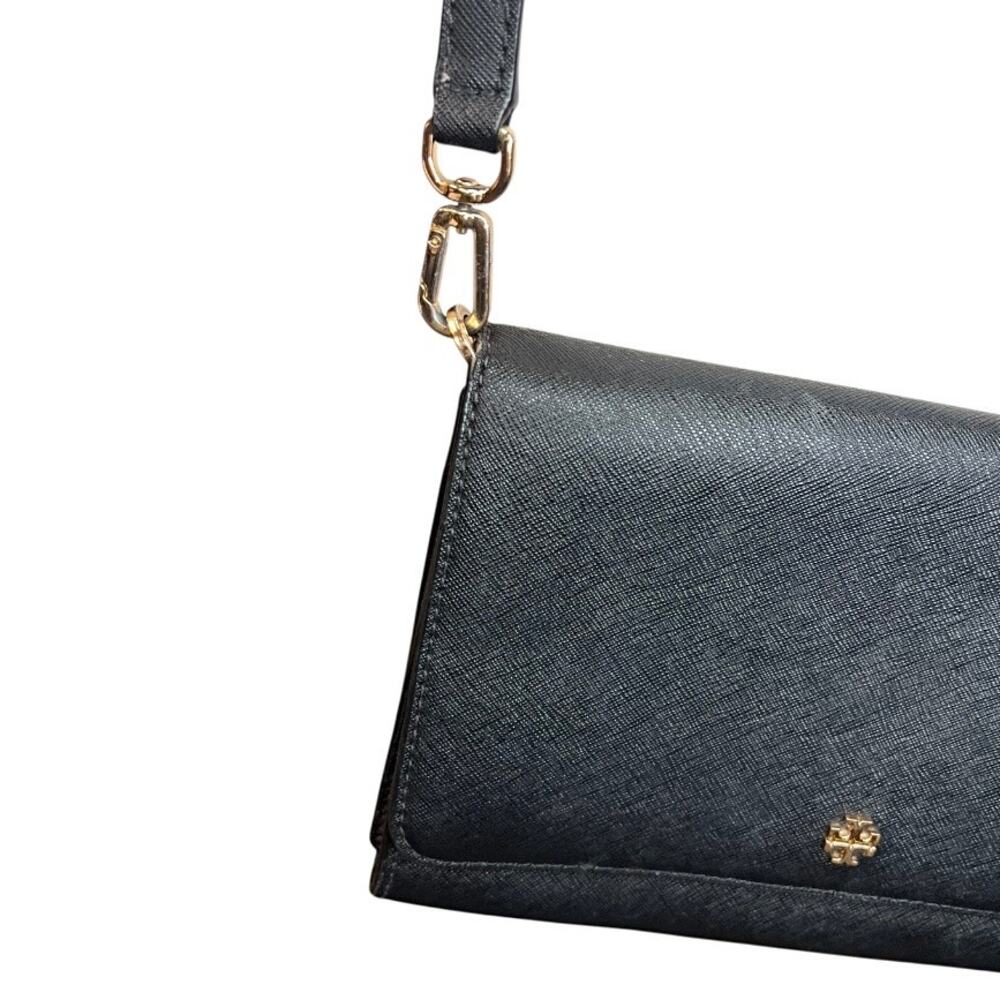 Tory Burch black leather crossbody neutral everyday purse casual - Picture 3 of 8